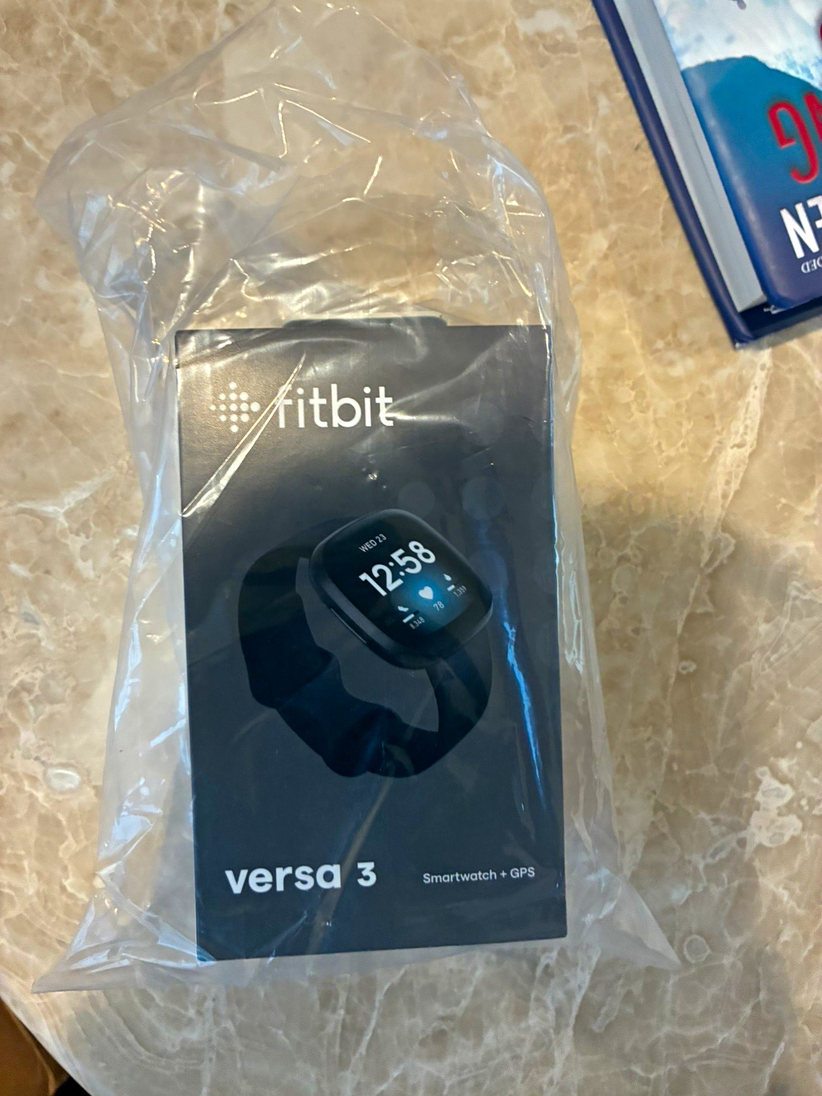Fitbit Versa 3 GPS Smartwatch 40mm Black Aluminum Case Black Silicone Band