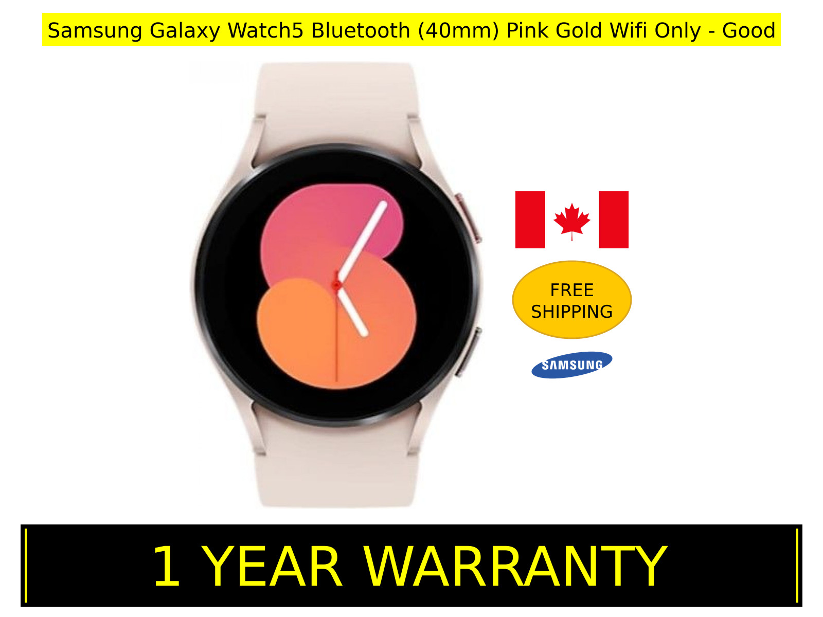 Samsung Galaxy Watch5 Bluetooth (40mm) Pink Gold Wifi Only – Good
