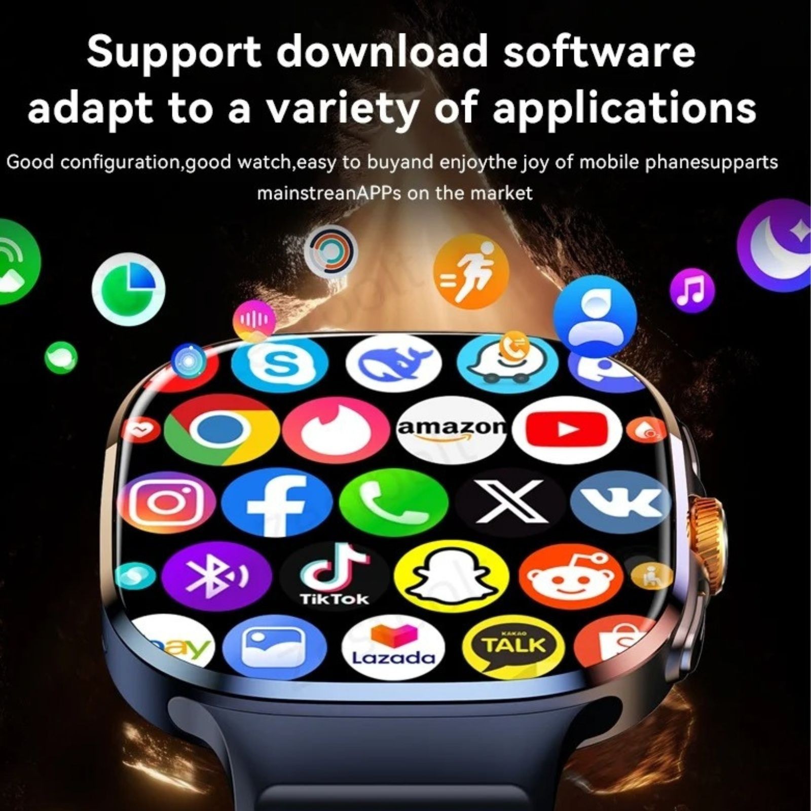 4G Smart Watch Android SIM Card GPS WiFi Rotating Camera AMOLED Phone Watch