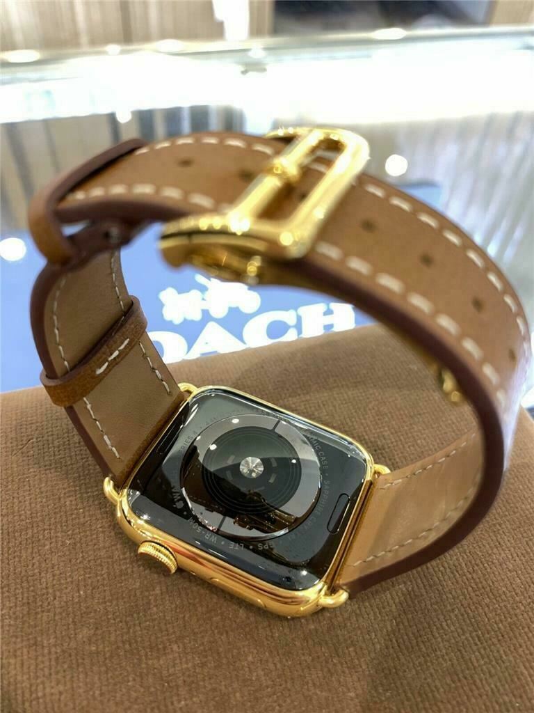 44mm Apple Watch Series 5 Custom 24K Gold Plated Stainless Steel GPS Cellular