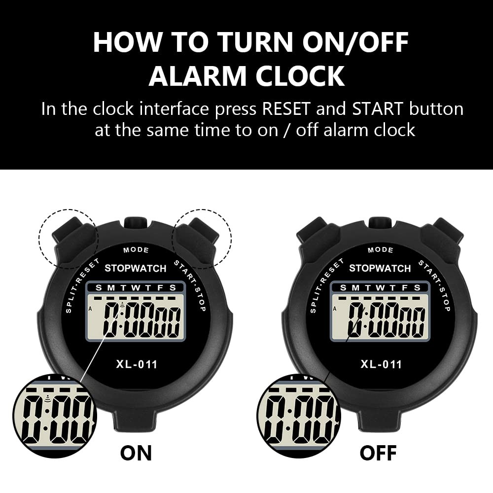 Digital Stopwatch Single Lap Split 12/24 Hour Clock for Coaches Swimming Running