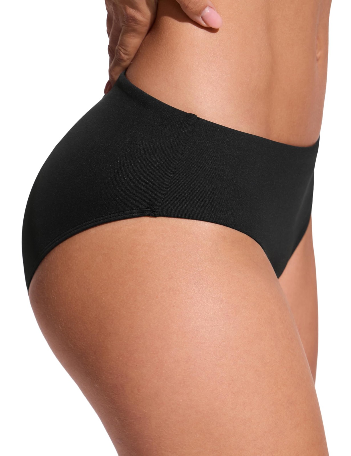 Mid Waisted Bikini Bottoms Black Medium