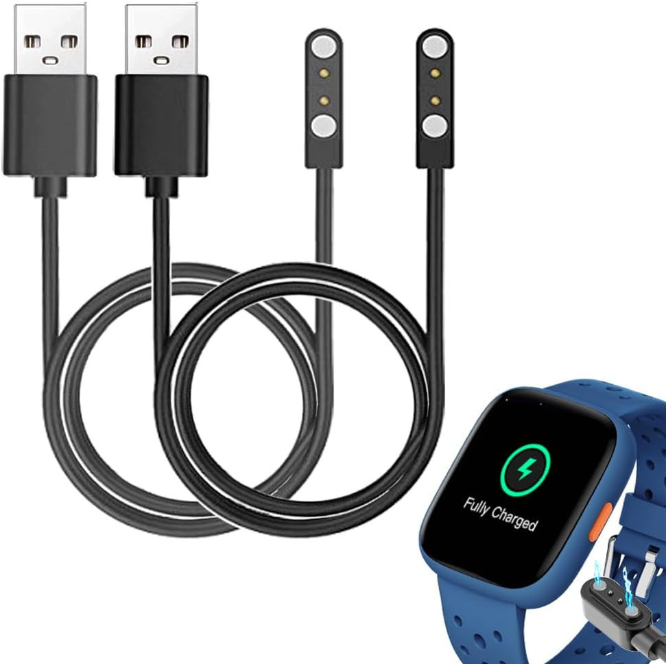 Smart Watch Cables Compatible with BW02 BIGGERFIVE 1.8” Smart Watch, 2-Pack