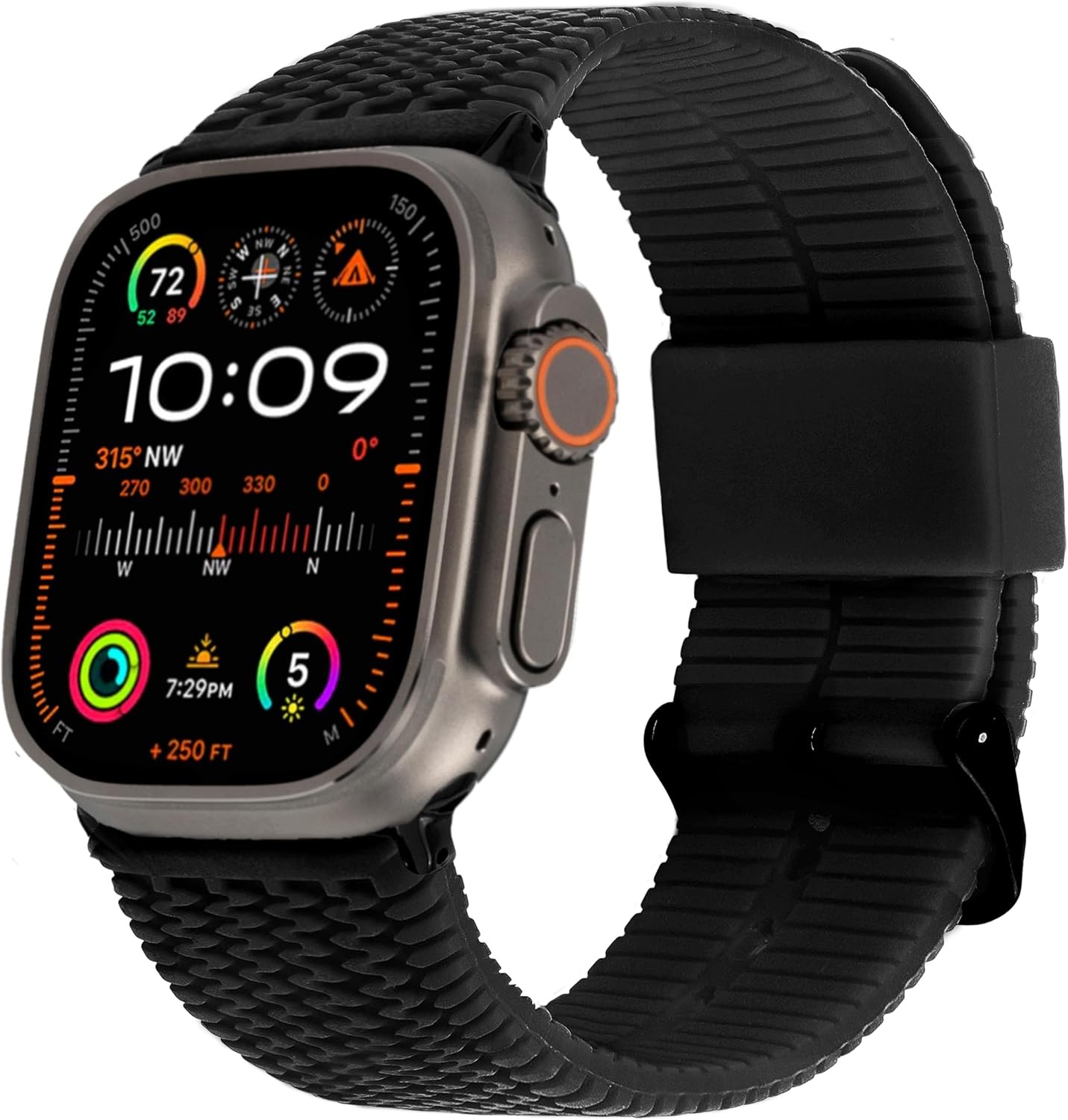 Rugged Sport Strap Compatible with Apple Watch 49/45mm – Fits All Series