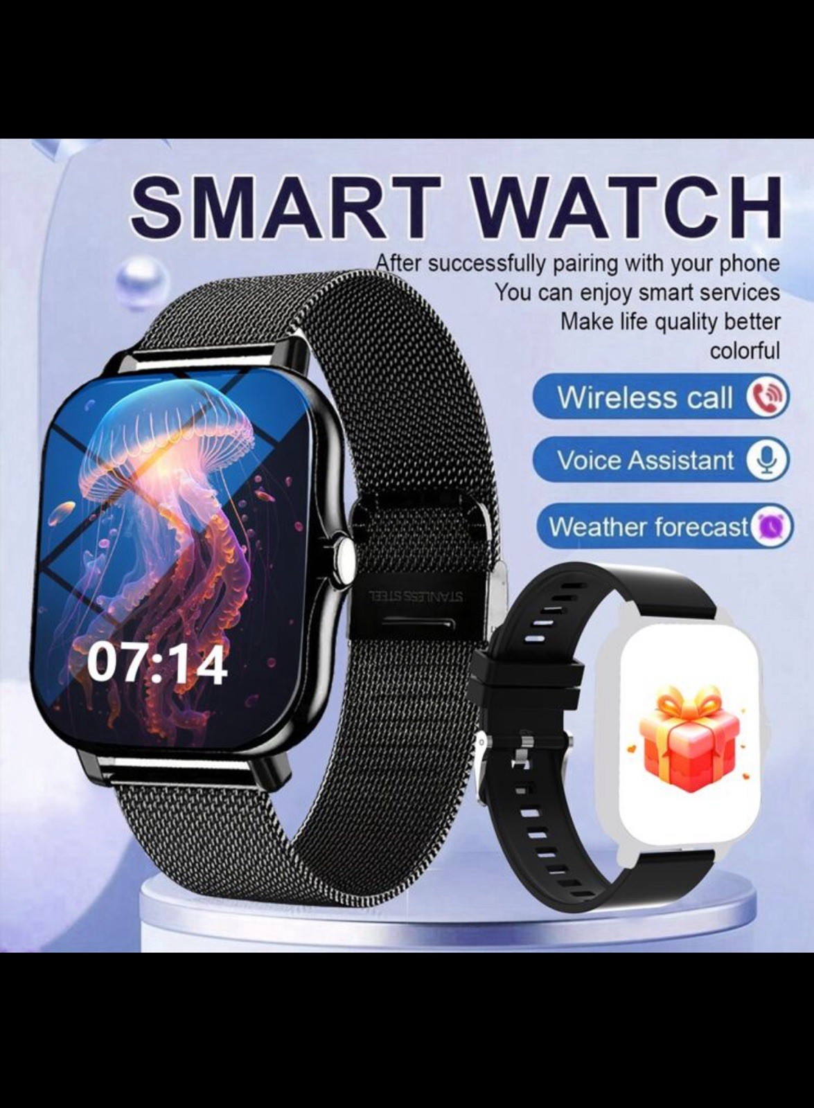 RELOJ INTELIGENTE PARA MUJERES Y HOMBRES A PRUEBA DE AGUA CON BLUETOOTH