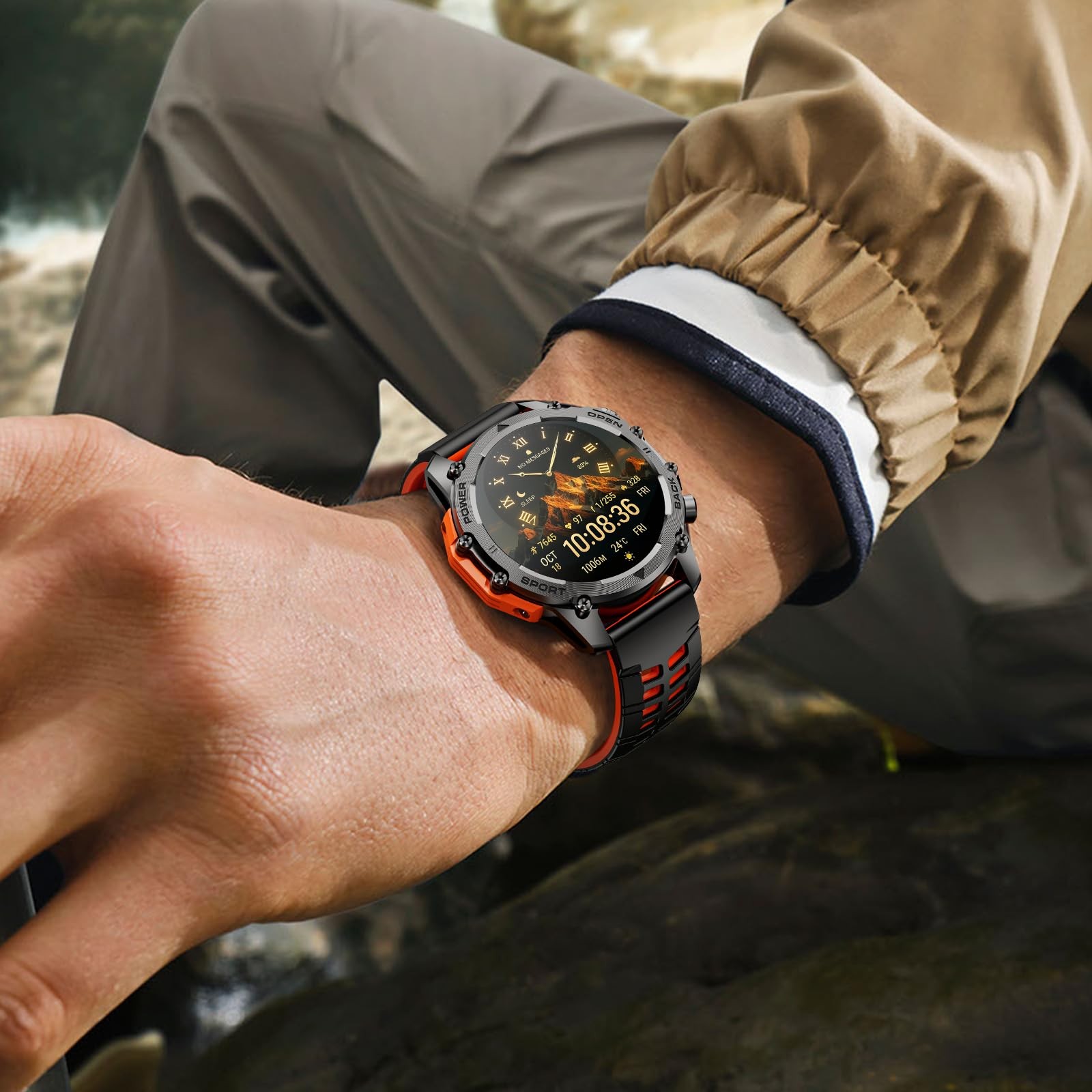 Smart Watches for Men (Call/Notification),1.52” Military Smart Watch, Two St…