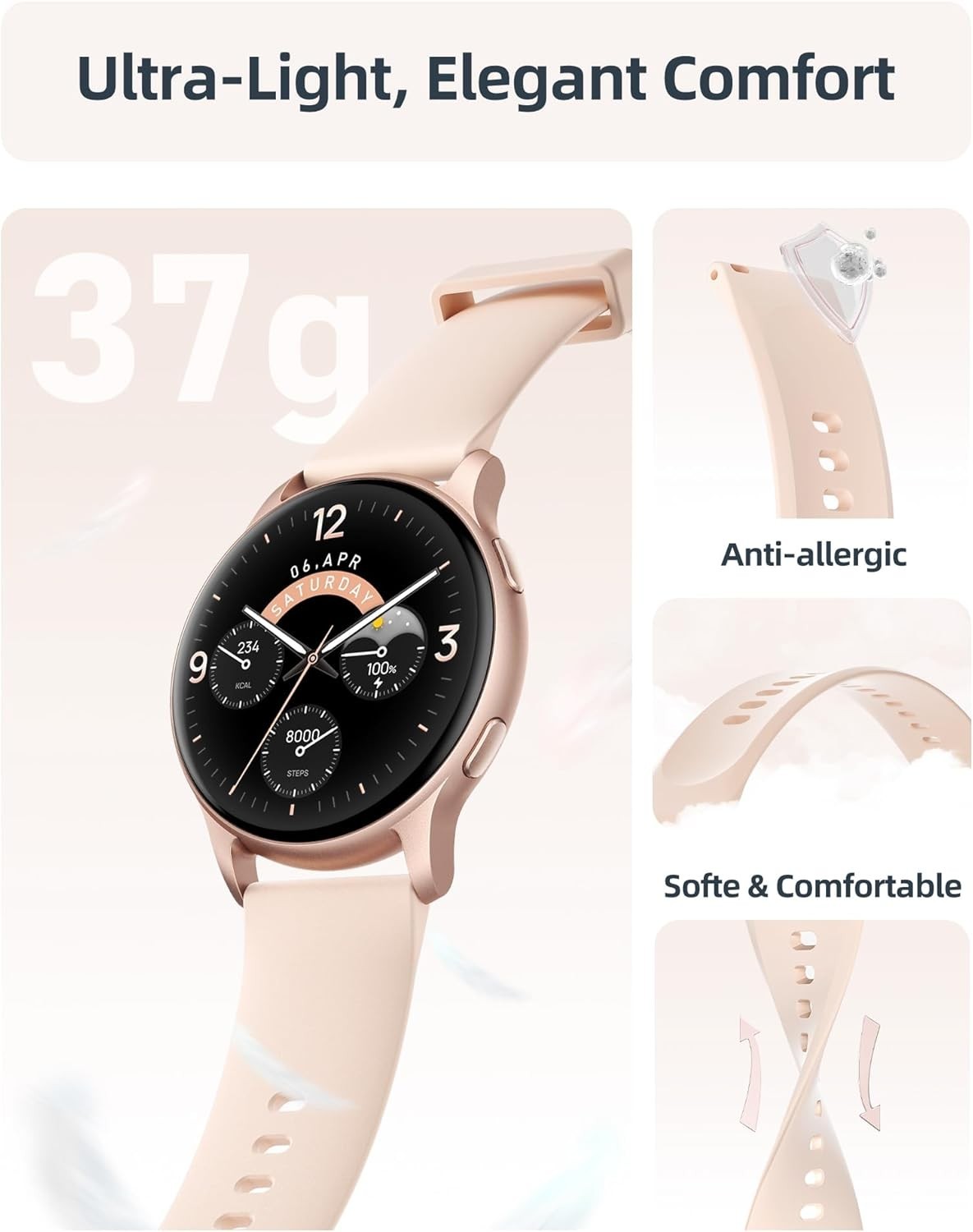 Reloj Inteligente de Mujer Hombre para Iphone Apple Samsung Android y Bluetooth