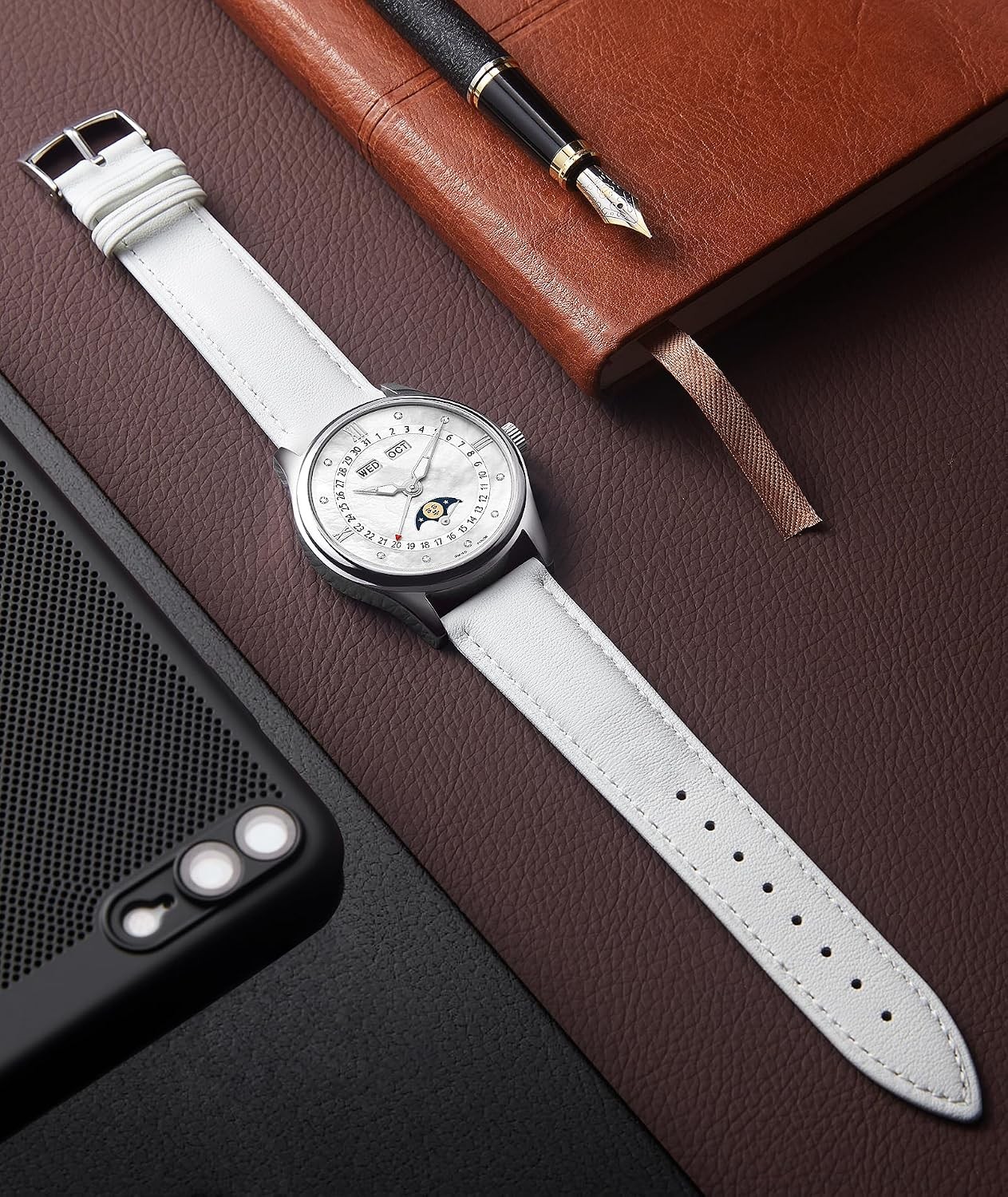 Calfskin Strap Compatible with 12mm 14mm 16mm 18mm 20mm 22mm Watches
