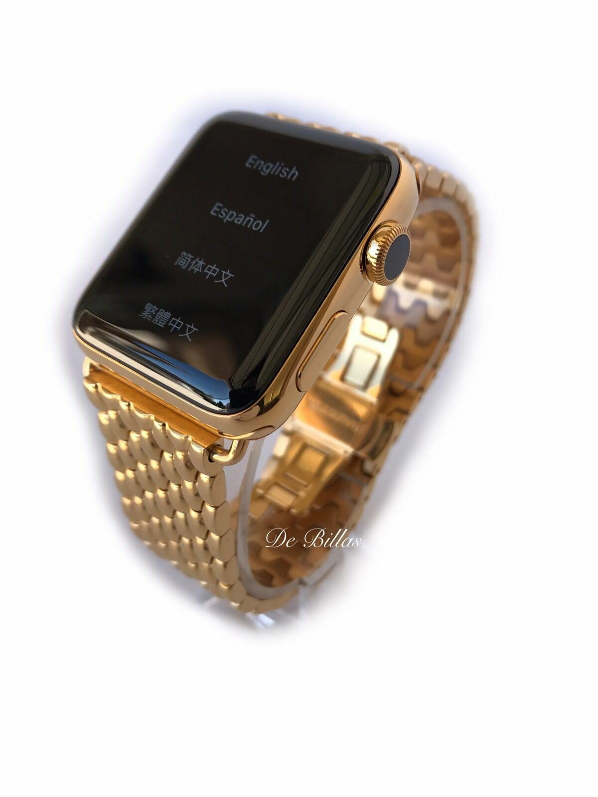24K Gold Plated 42MM Apple Watch SERIES 3 24K Gold Links Butterfly Band