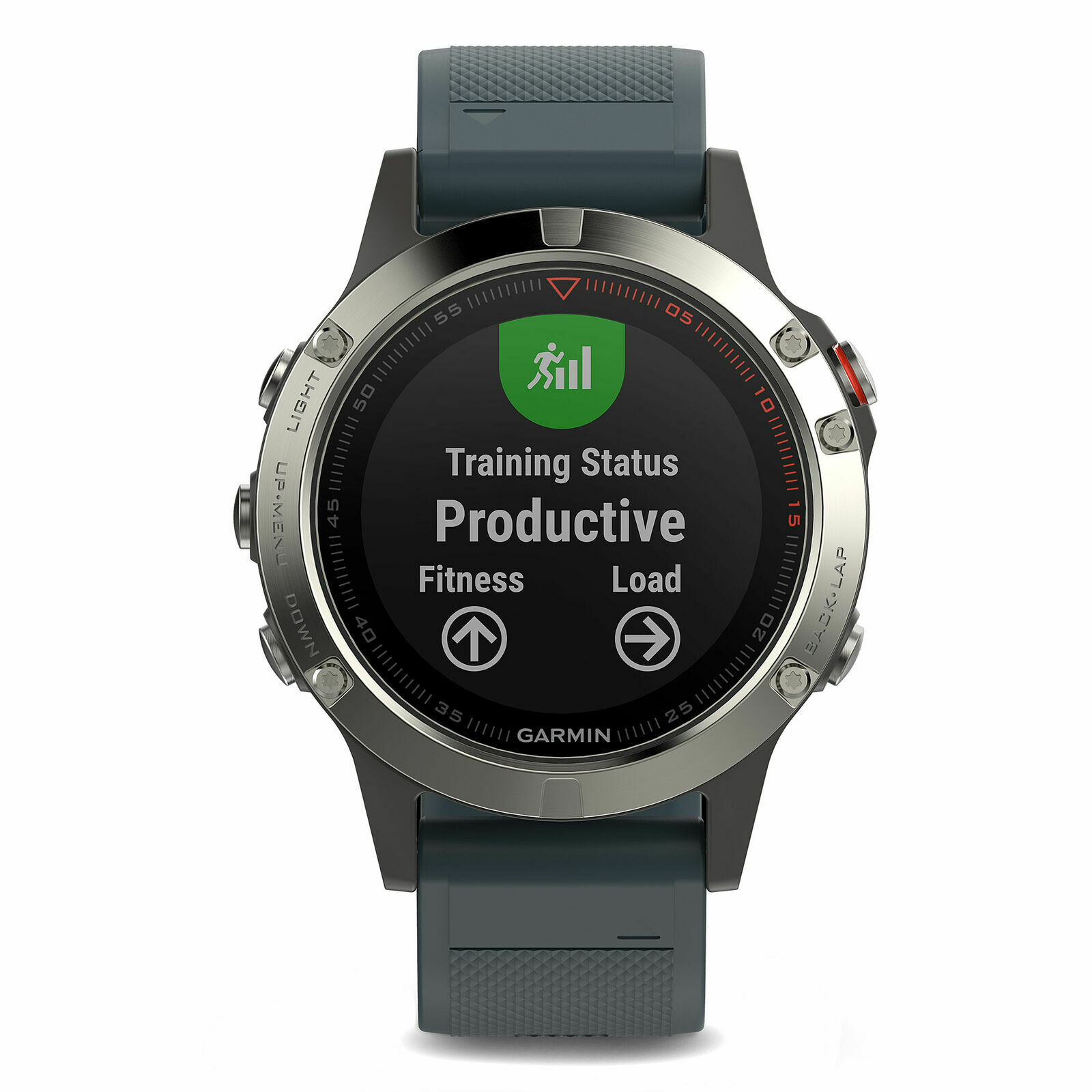 Garmin fenix 5 47mm Multisport GPS Fitness Silver Granite Blue Band 010-01688-01