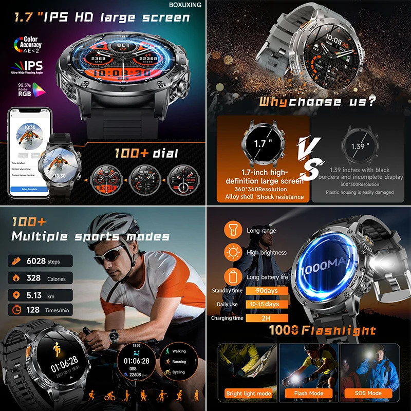 New T-Rex 3 Ultra Military Grade 1000Mah Battery Smart Watch Men IP68 Waterproof