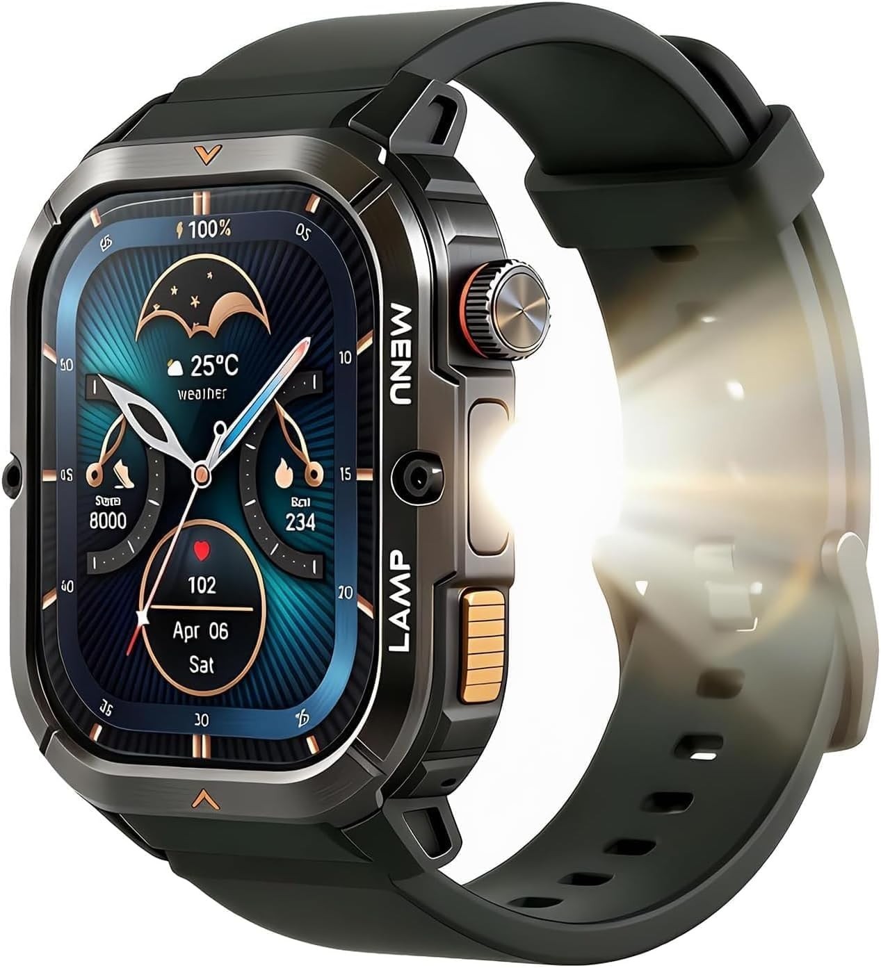 AGM Legion 3 Military Smart Watch AMOLED BT Call Flashlight 5ATM IP68 GPS