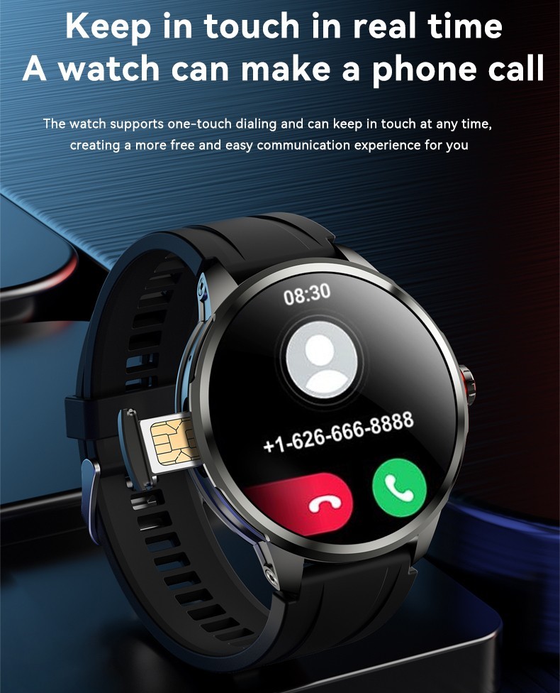 4G Smart Watch Android 1.75″ AMOLED Display Camera GPS NFC Heart Rate Tracker