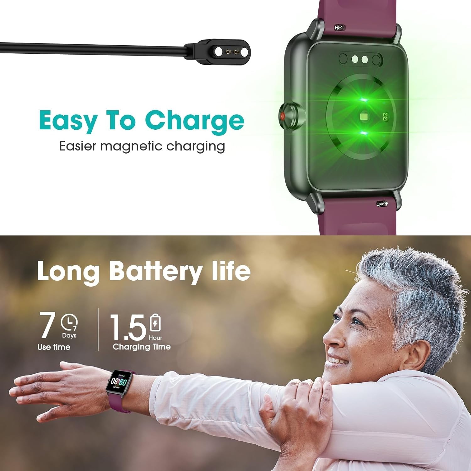 Pedometer Watch Senior Friendly No App/Phone Required, Waterproof Fitness Tracke