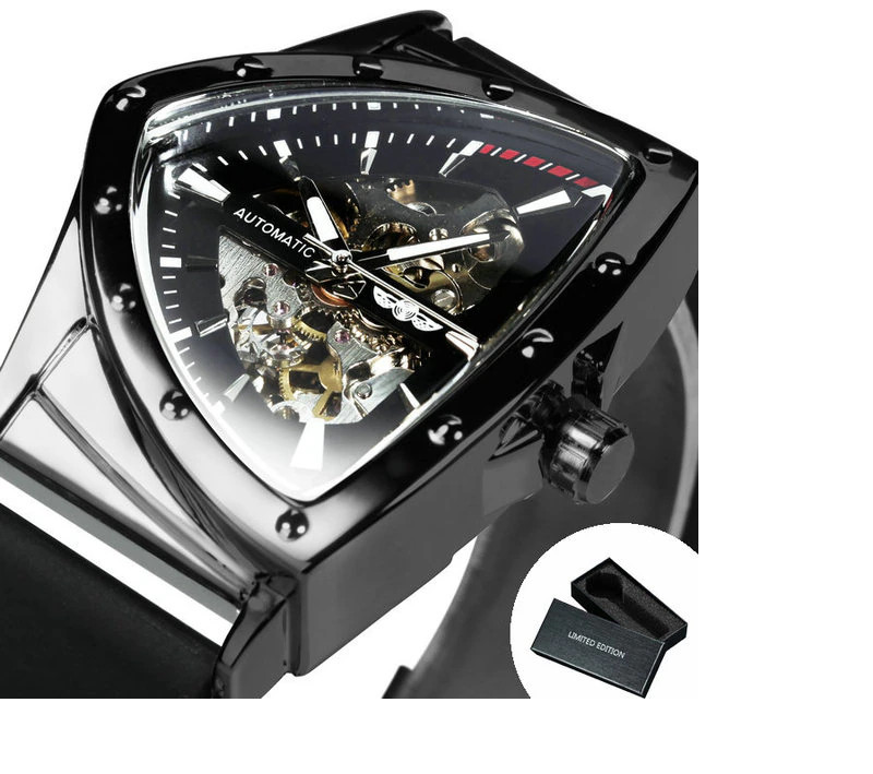 2024 Triangle Golden Skeleton Watch for Men Mechanical Automatic Watch
