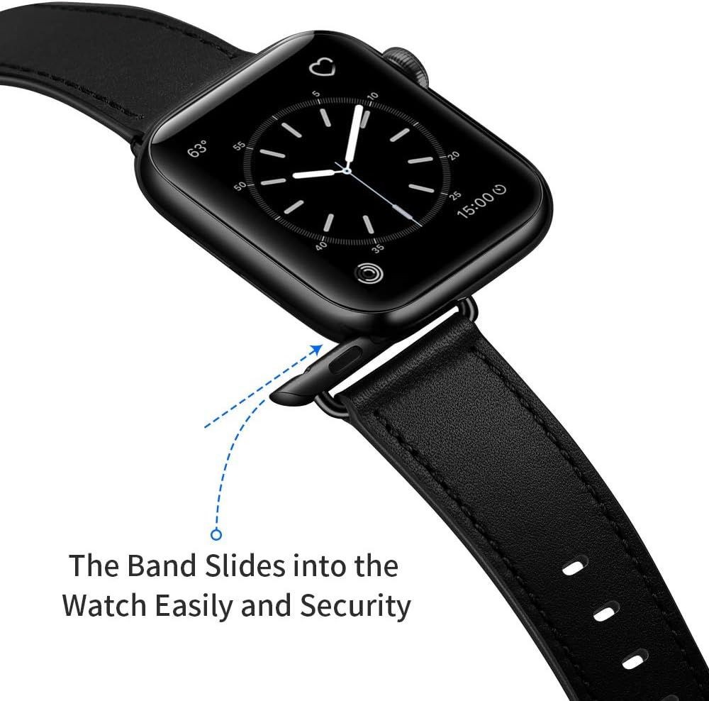 Genuine Leather Watch Band for Apple Watch 42mm Series 1/2/3/4/5/6/7/8/9/10/11