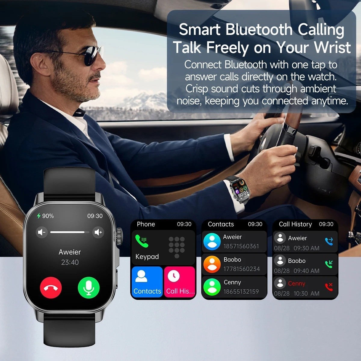 ET571 ECG+PPG 2.0″ Smart Watch Bluetooth Call Health Monitoring IP68 Waterproof