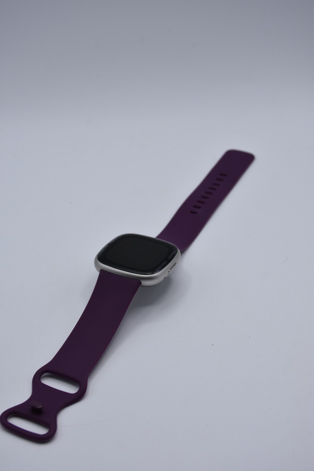 Fitbit Sense 2 Advanced Health Smartwatch Platinum Case Purple Band Scratched