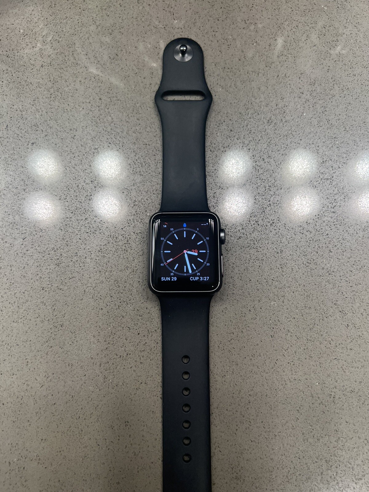 Apple Watch Sport 38mm Aluminum Case Black Sport Band – (MJ2X2LL/A)