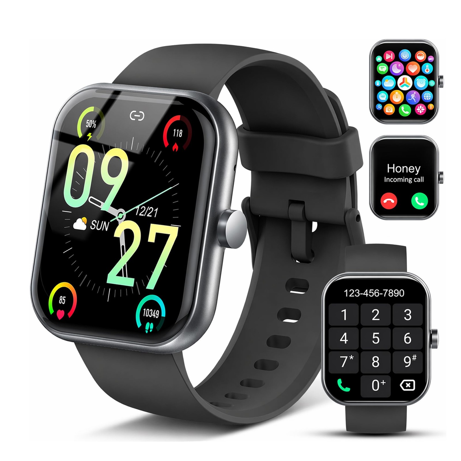 Smart Watch for Men Women (Answer/Make Call), 1.83″ HD Touchscreen Fitness Tr…