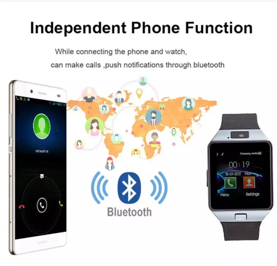 DZ09 Smartwatch W/ Camera accepts sim card