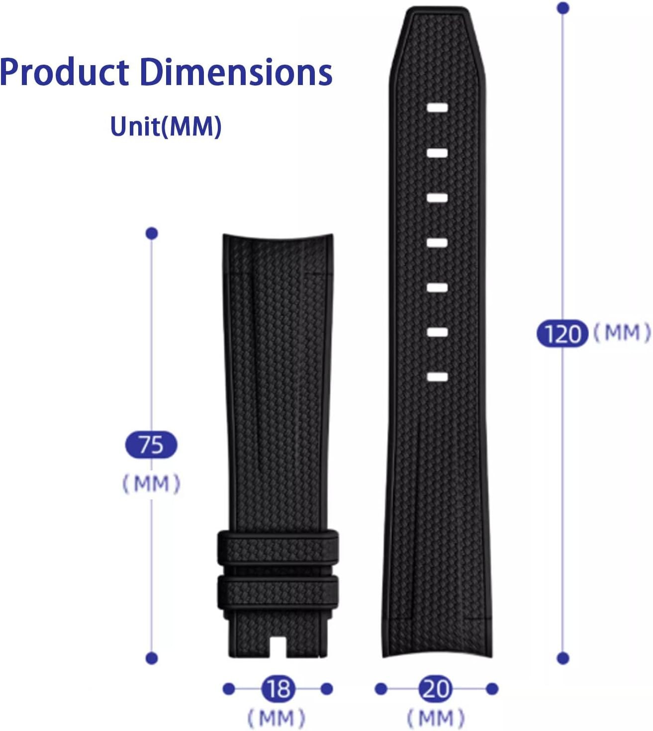Silicone Rubber Strap for Omega Swatch Moonswatch 20mm Curved End Weave Style