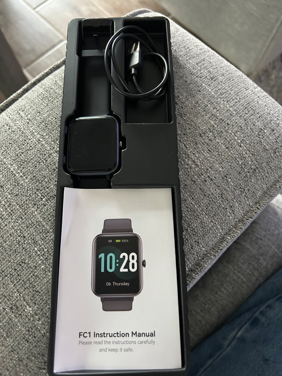 GRV Smart Watch FC1 Black Silicone Band