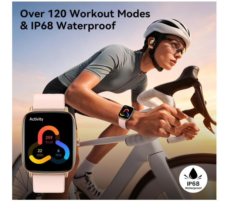 Smart Watch IDW28 for Women, 1.85″ HD AMOLED Fitness Tracker (Answer/Call) (V16