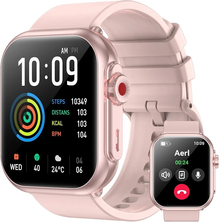 Jacoosa Smart Watch for Men Women, 1.85″ HD Screen Fitness Tracker, 5ATM…