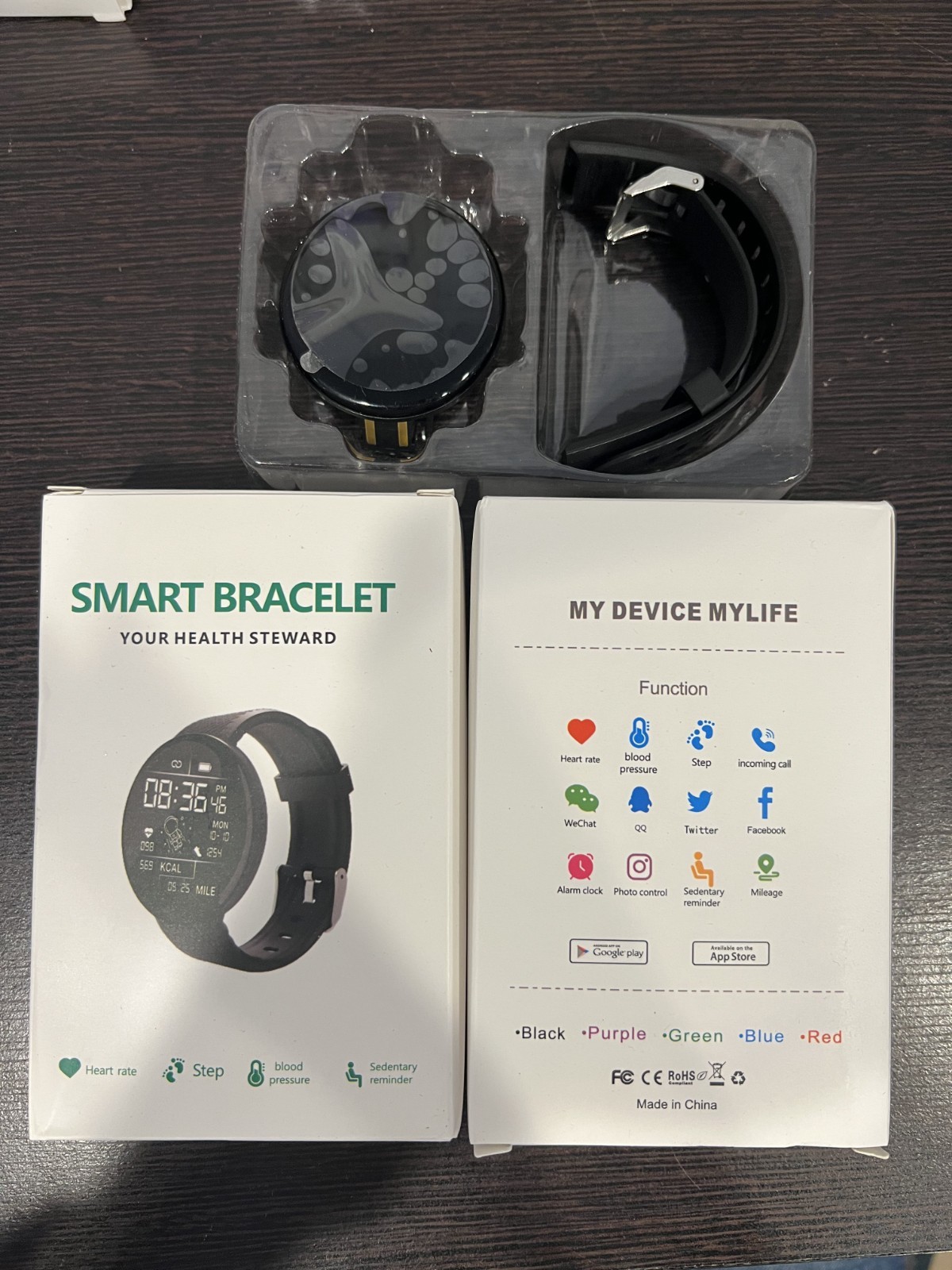 MY DEVICE MYLIFE Smart Bracelet, Silicone Band – Black