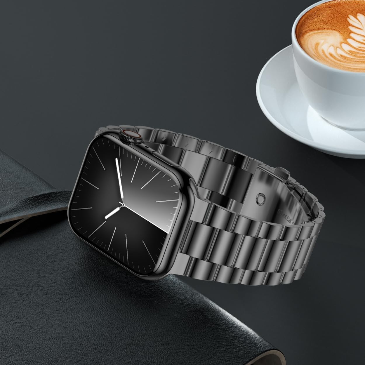 Space Gray Lightweight Stainless Steel Band for Apple Watch Ultra 2 46mm