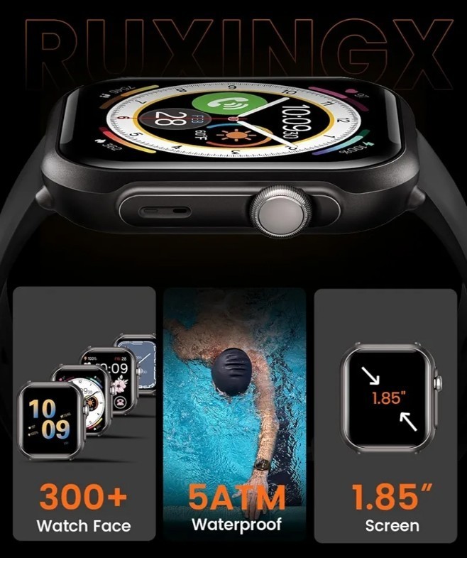 RUXINGX Fittness Tracker Heart Rate Monitor Smartwatch Android Or Iphone
