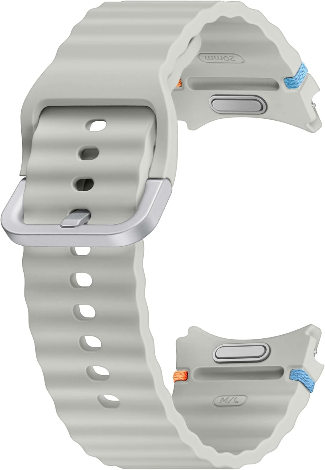 Rubber Strap Compatible with Samsung Galaxy Watch 7, Medium/Large, Silver