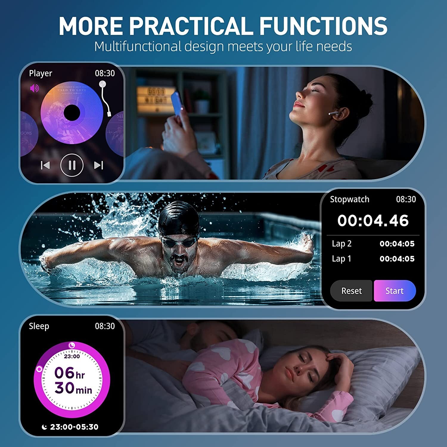 SMART WATCH New Military IP68 Waterproof Answer/Make Calls for iPhone & Android