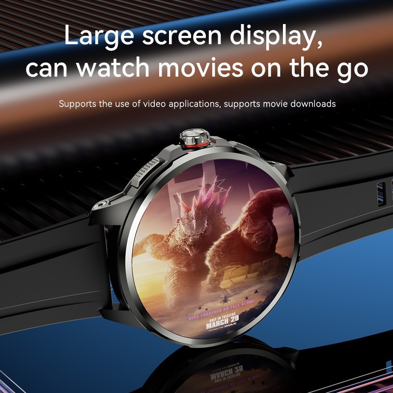 4G Smart Watch Android 1.75″ AMOLED Display Camera GPS NFC Heart Rate Tracker