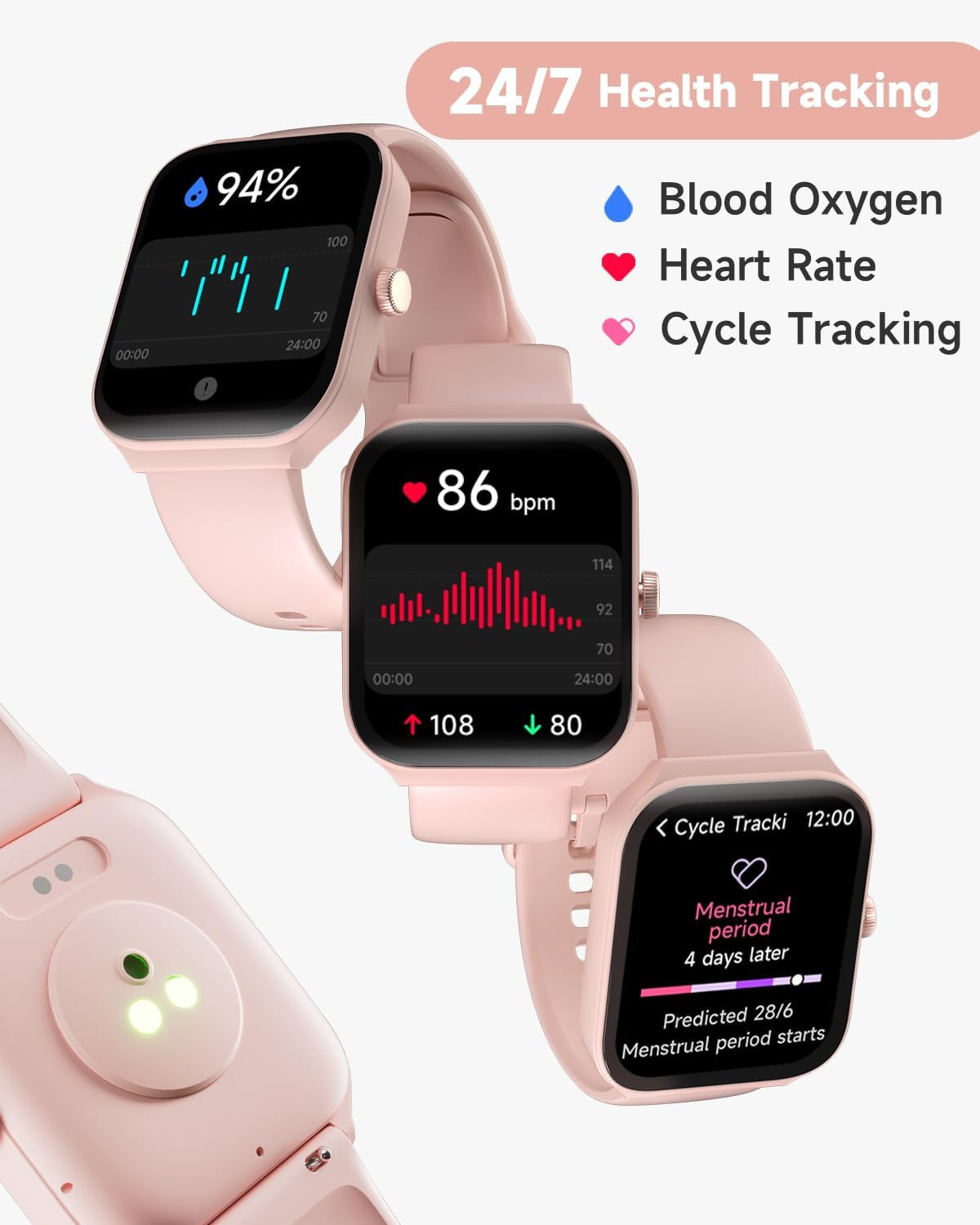 Smart Watch for Women Alexa Built-In, 1.95″ Fitness Tracker with Answer/Make Cal