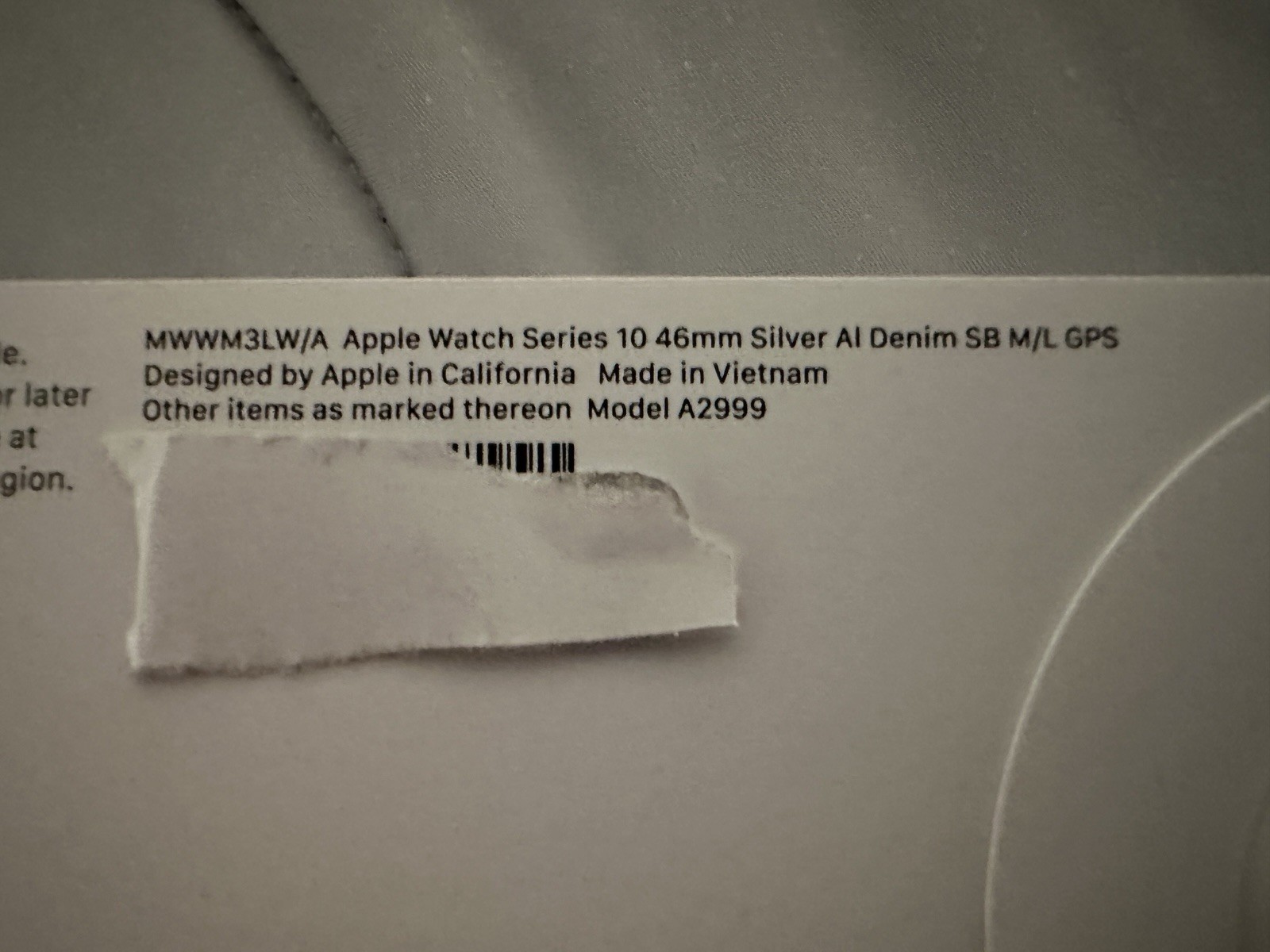 Apple Watch Series 10 GPS 46mm Aluminum Case with Denim Sport Band M/L Silver