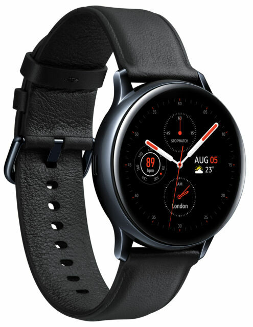Samsung Galaxy Watch Active 2 SM-R835 40mm Stainless Steel Case with Leather St…