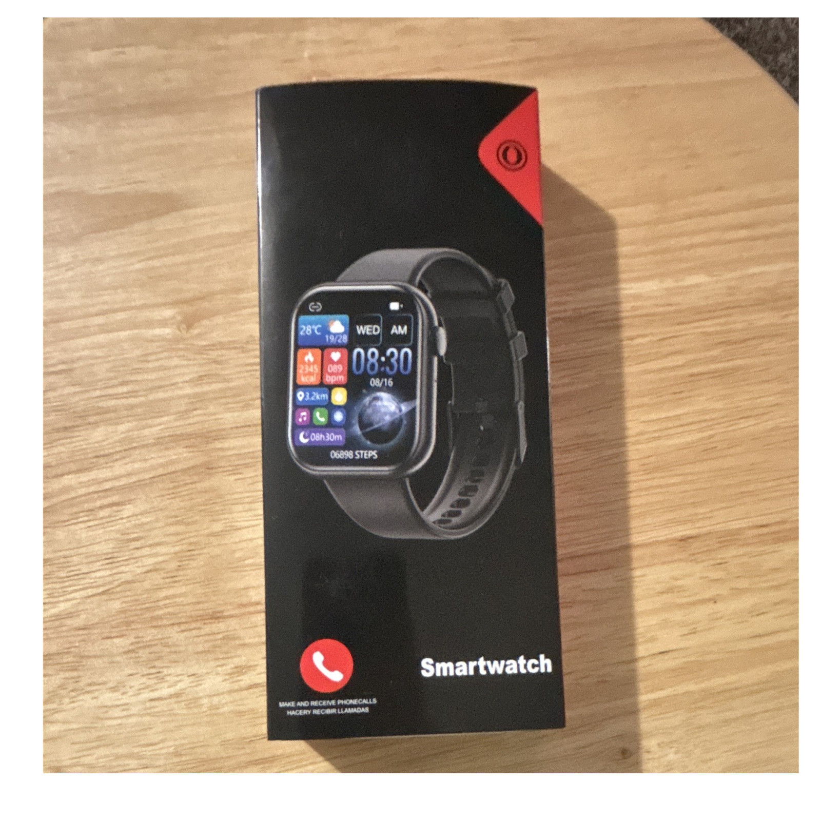 Smartwatch 44mm Black Silicone Band Notification Sleep Monitor Music Control New