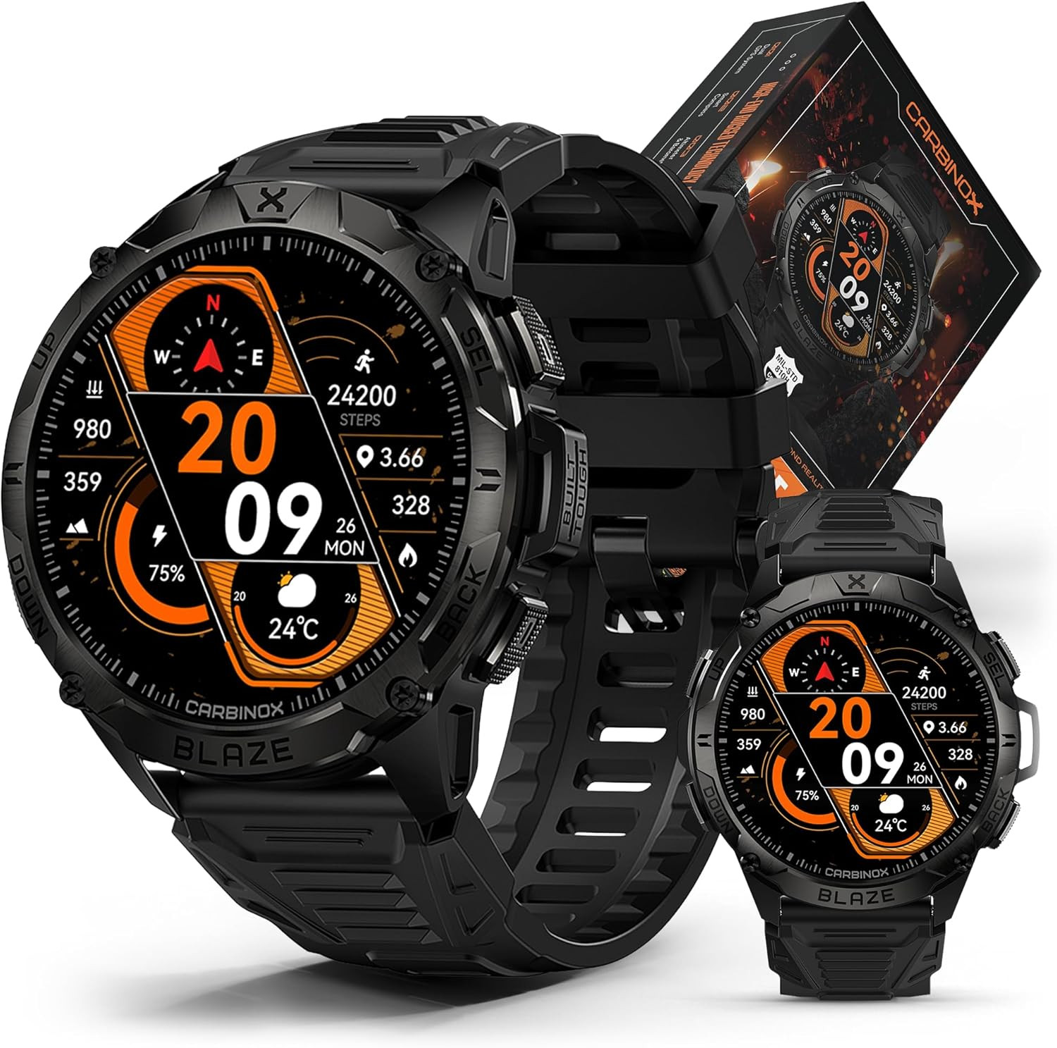 Blaze Smart Watch with GPS – Rugged Fitness Trackers, IP69K Waterproof, 170+ Spo