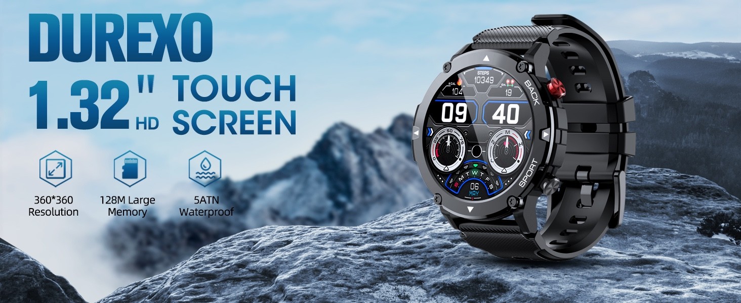 Smart Watch Android with Bluetooth Call Dial/Heart Rate Outdoor Sports waterproo