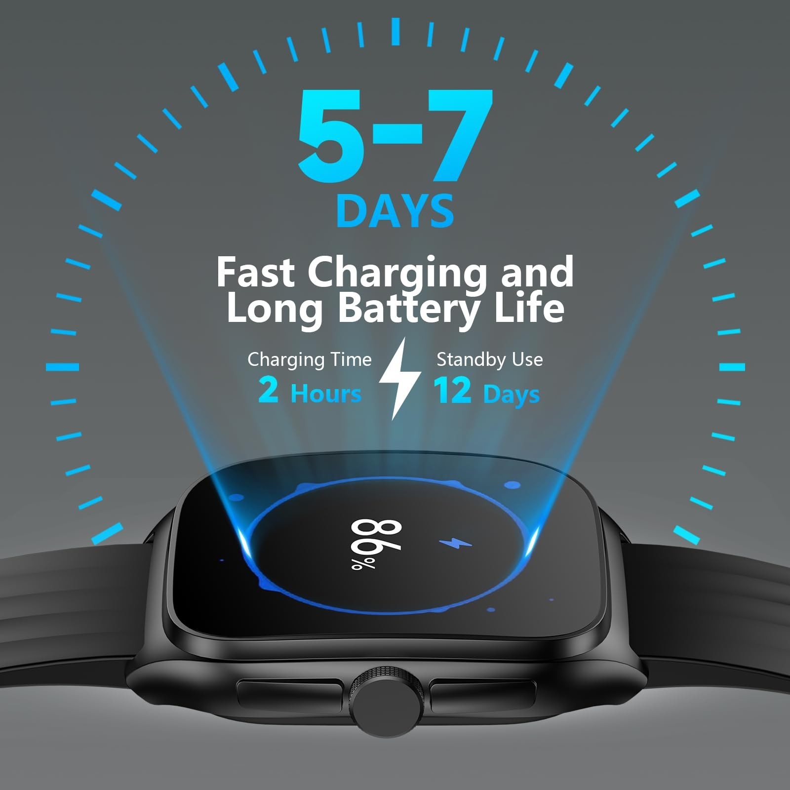 SOUYIE Smart Watch 1.85″ AMOLED Display IP68 Waterproof Fitness Tracker for