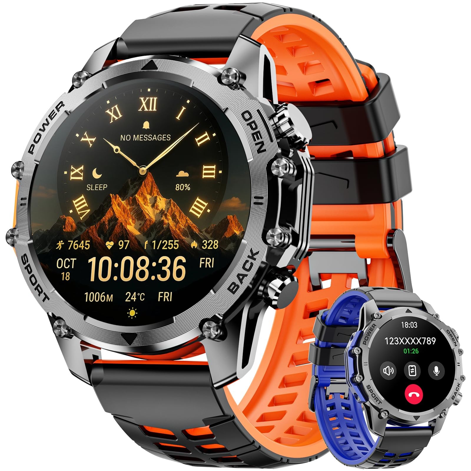 Hwagol Smart Watches for Men (Call/Notification),1.52”HD Military Smart Watc…
