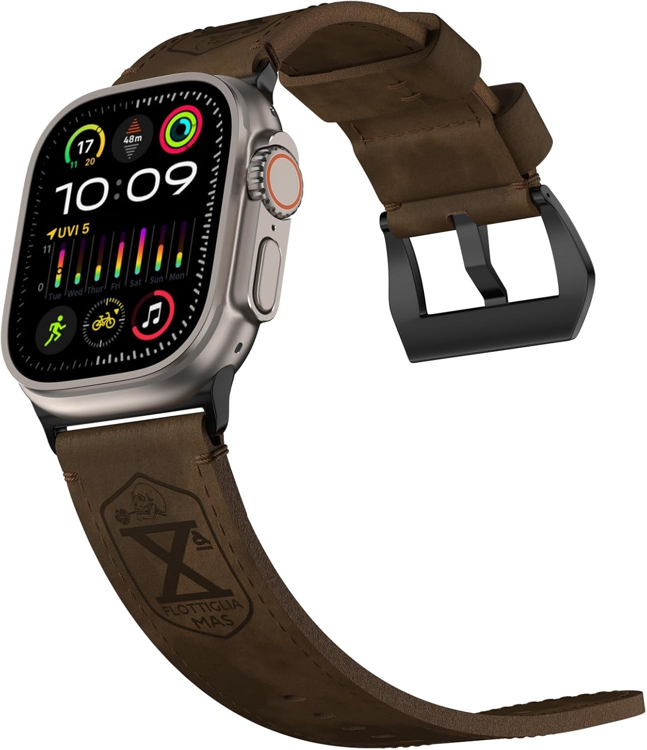 Vintage Leather Strap Compatible with Apple Watch Ultra 49mm 44mm 26mm Wide