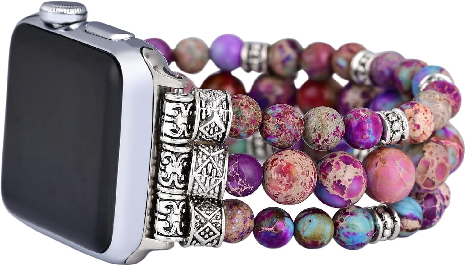 Boho Beaded Watch Band for Apple Watch 38mm/40mm/41mm/42mm/44mm/45mm, 7.5 Inch