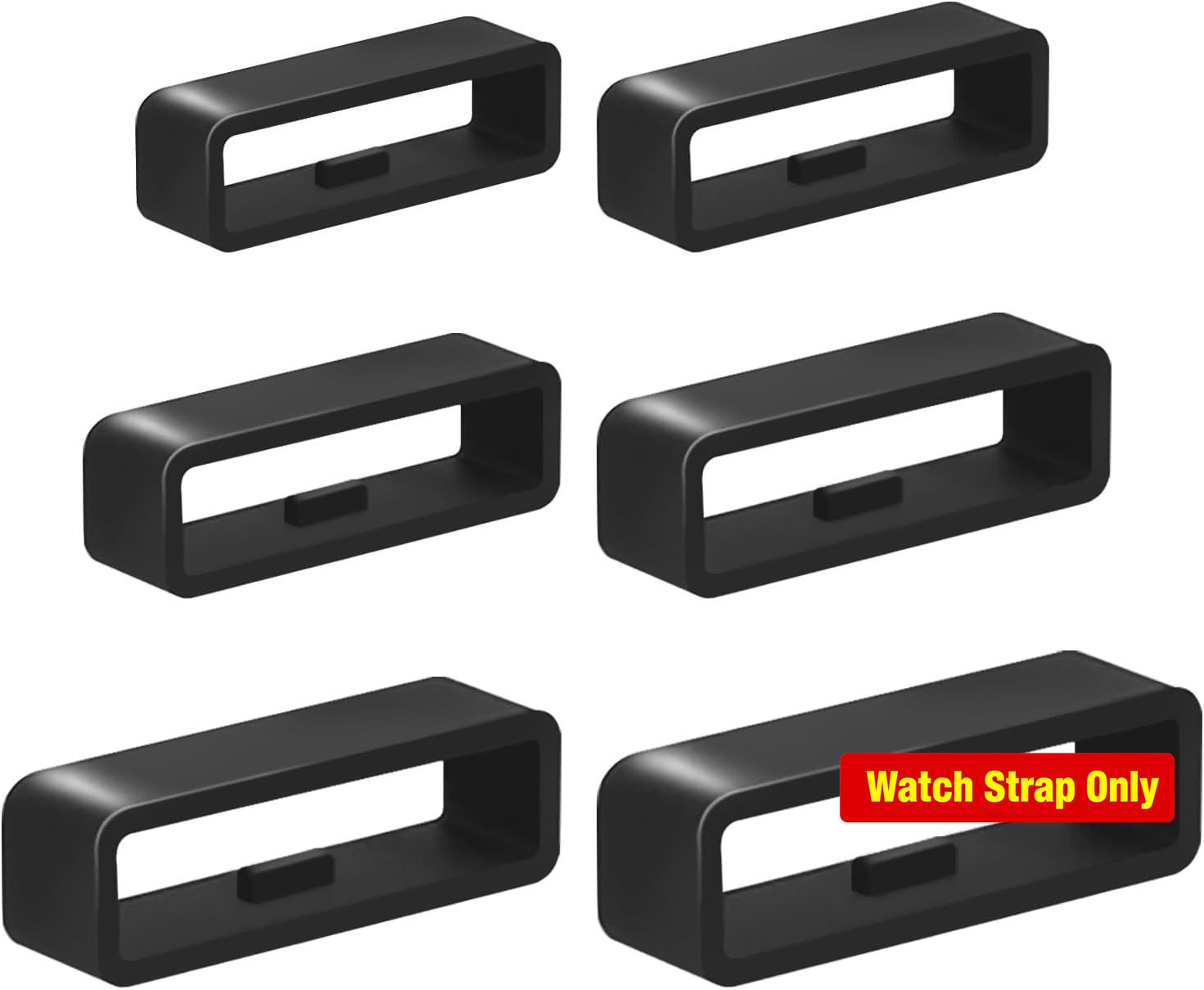 6 Pcs Silicone Strap Compatible with 16mm/18mm/20mm Watches Fastener Rings