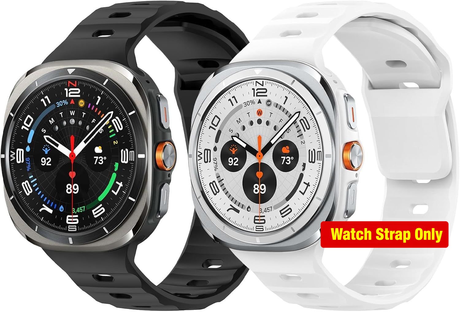 2-Pack Silicone Bands for Samsung Galaxy Watch Ultra 47mm – Adjustable Straps