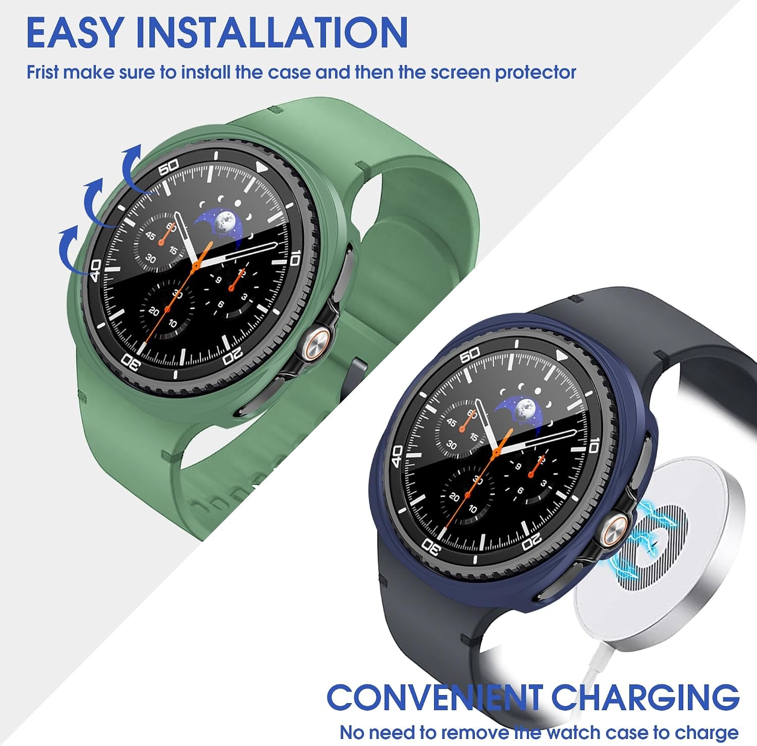Multi-Colored 8+4 Pack Case for Samsung Galaxy Watch 8 Classic 46mm with Glass S