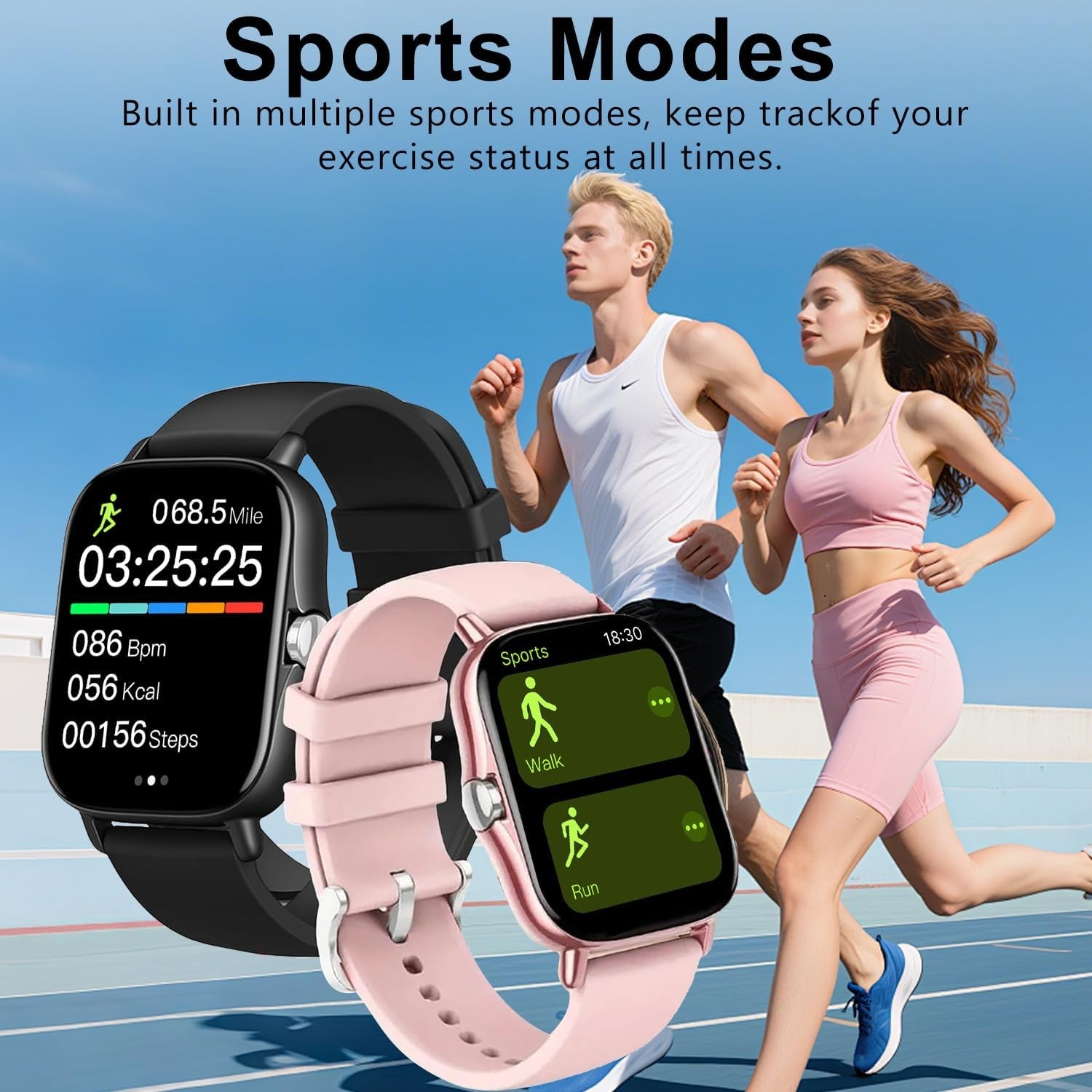 Elegant 1.81” Bluetooth Smart Watch with Sleep Tracker for Active Lifestyles