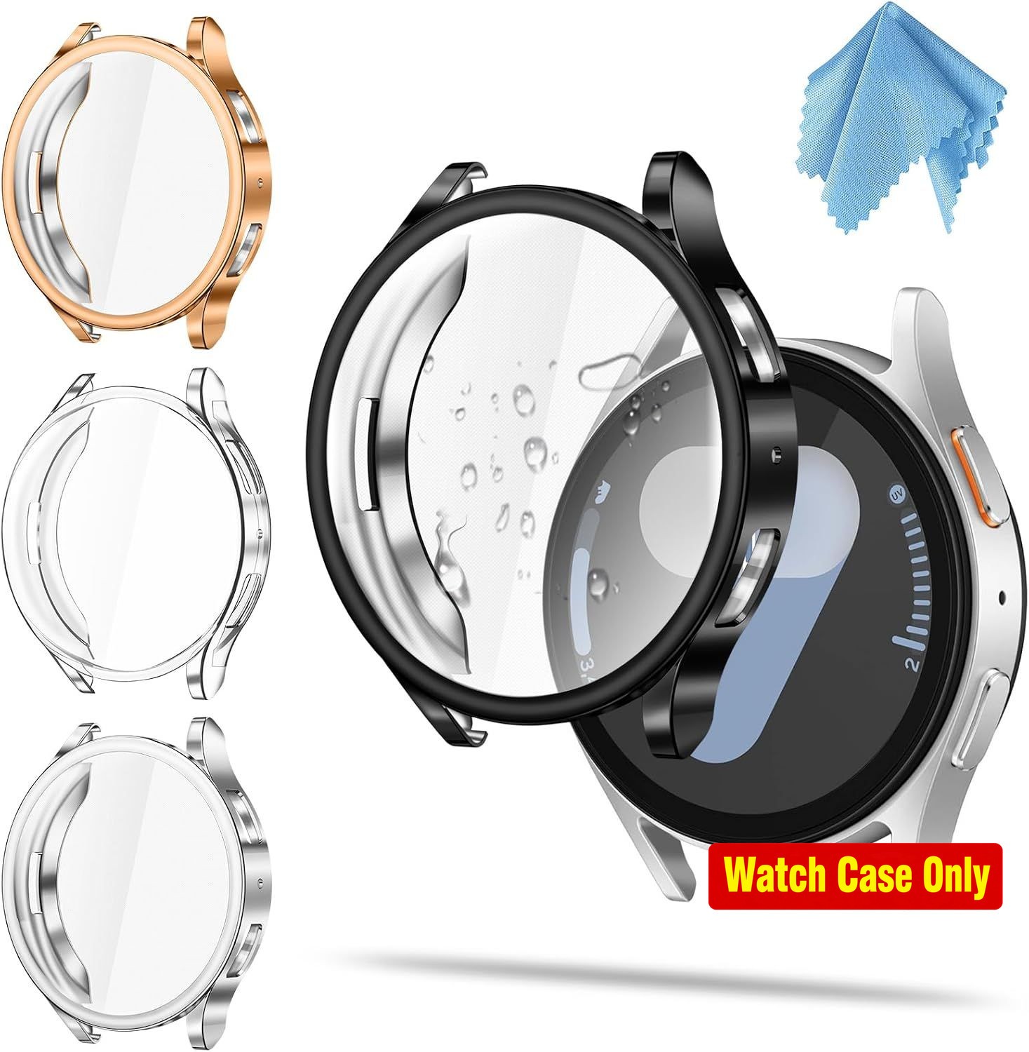 4 Pack Cases for Samsung Galaxy Watch 7 44mm Premium Soft TPU Bumper Cover